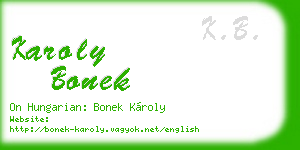 karoly bonek business card